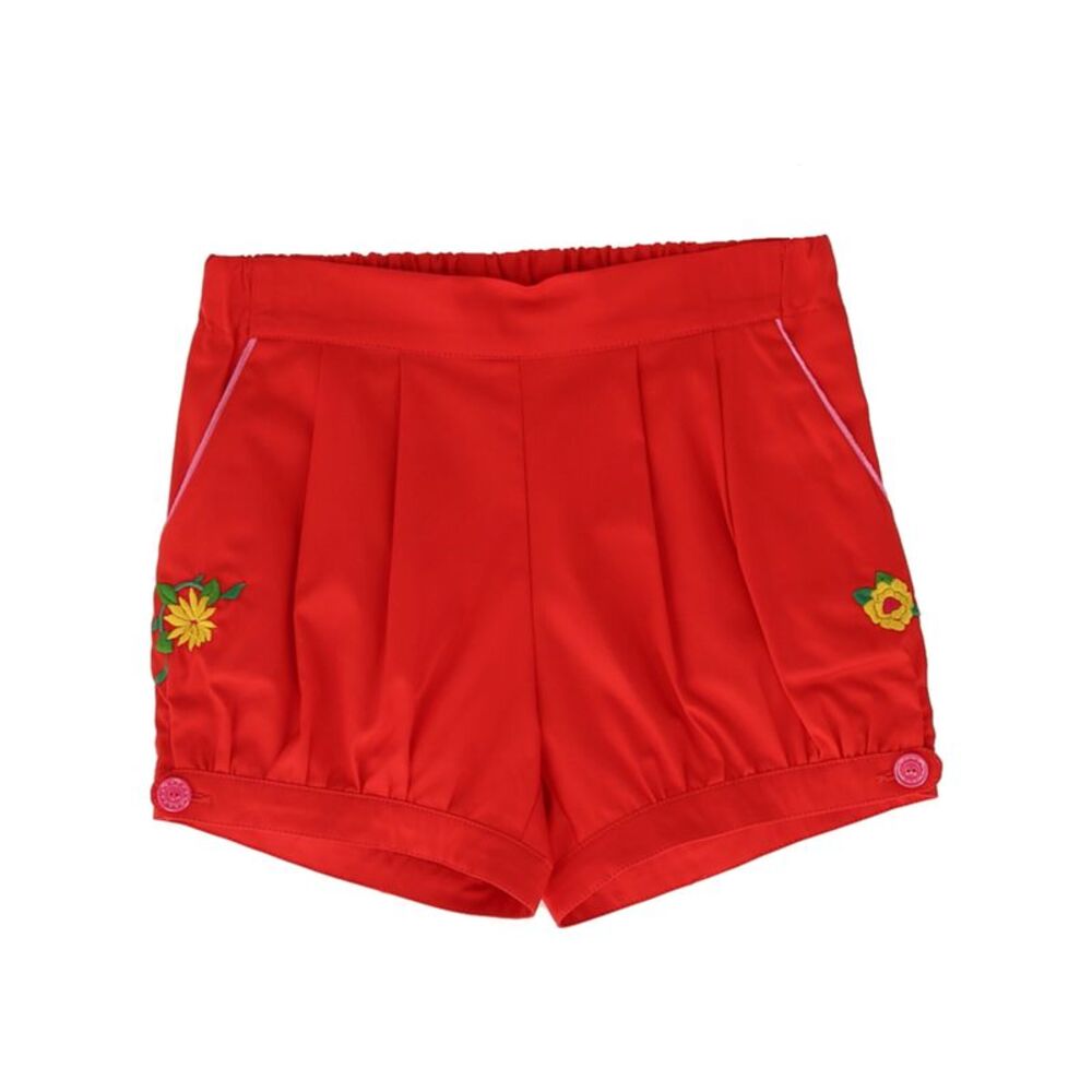 Gucci Floral Applique Shorts Red Girls